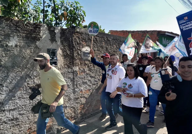 Fábio Novo durante caminhada na Piçarreira