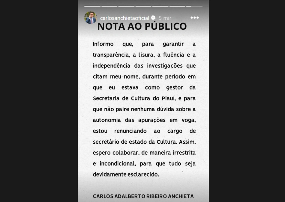 Nota de Carlos Anchieta