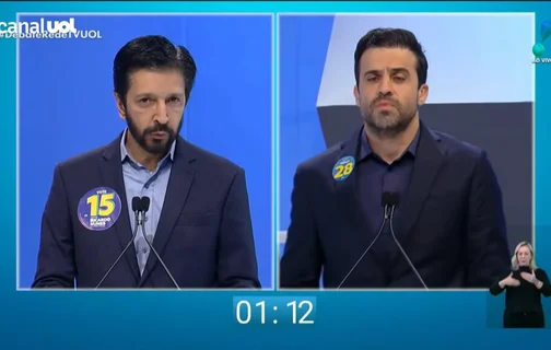 Nunes e Marçal batem boca aos gritos com ataques pessoais em debate.