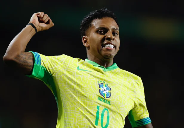 Rodrygo fez o gol da vitória do Brasil