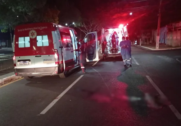 Samu socorreu os dois homens baleados em Parnaíba