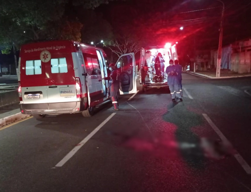 Samu socorreu os dois homens baleados em Parnaíba