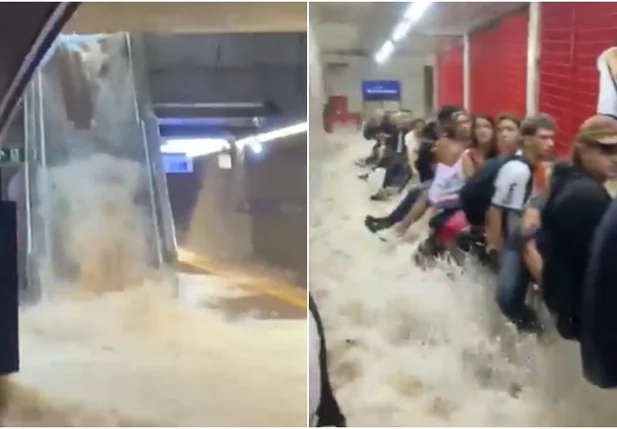 Água da chuva invadiu o Metrô de São Paulo