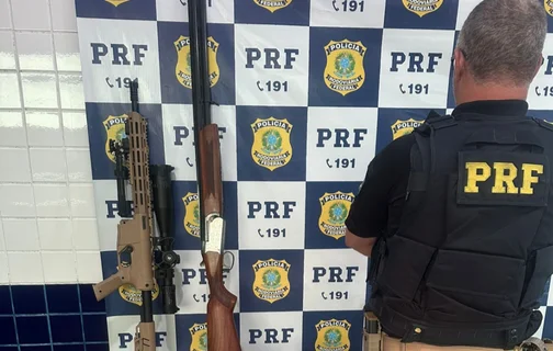 Armas de fogo e munições apreendidas pela PRF em Floriano