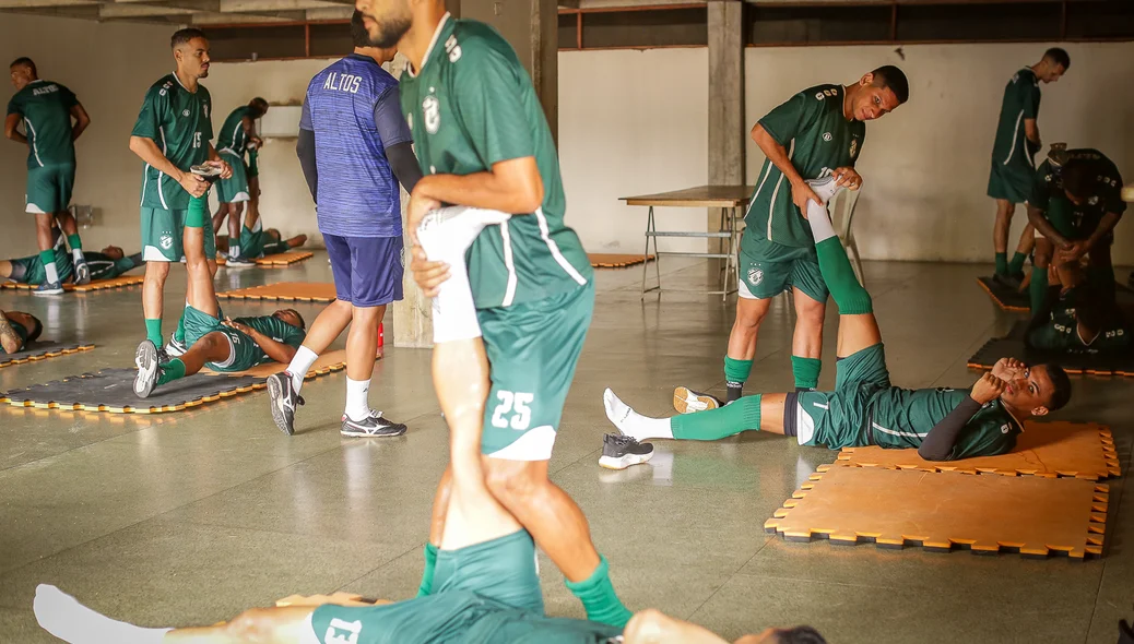 Atletas do Altos em preparação para a Copa do Nordeste