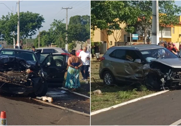 Carros ficaram destruídos após acidente em Piripiri