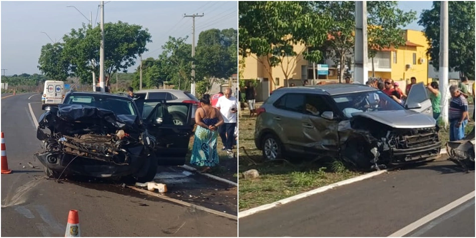 Carros ficaram destruídos após acidente em Piripiri