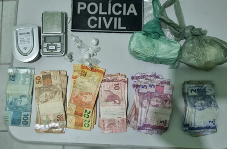 Drogas e dinheiro apreendidos com acusado preso em Parnaíba