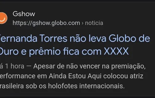 Gafe do gshow pouco antes do Globo de Ouro