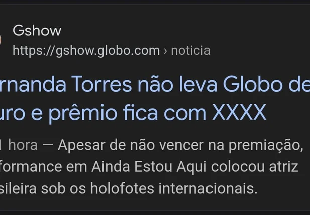 Gafe do gshow pouco antes do Globo de Ouro