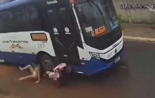 Mãe e filha são atropeladas por ônibus no Mato Grosso