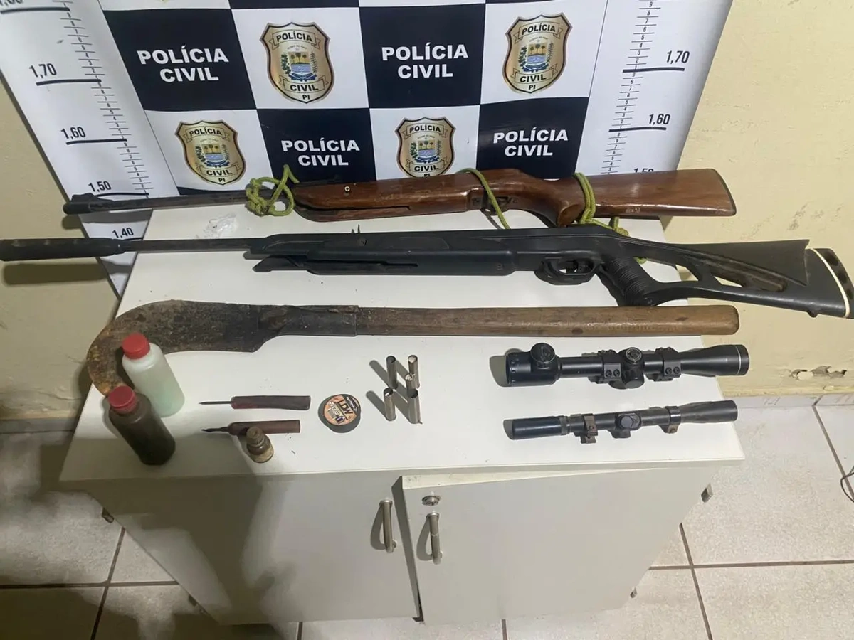 Materiais apreendidos pela polícia