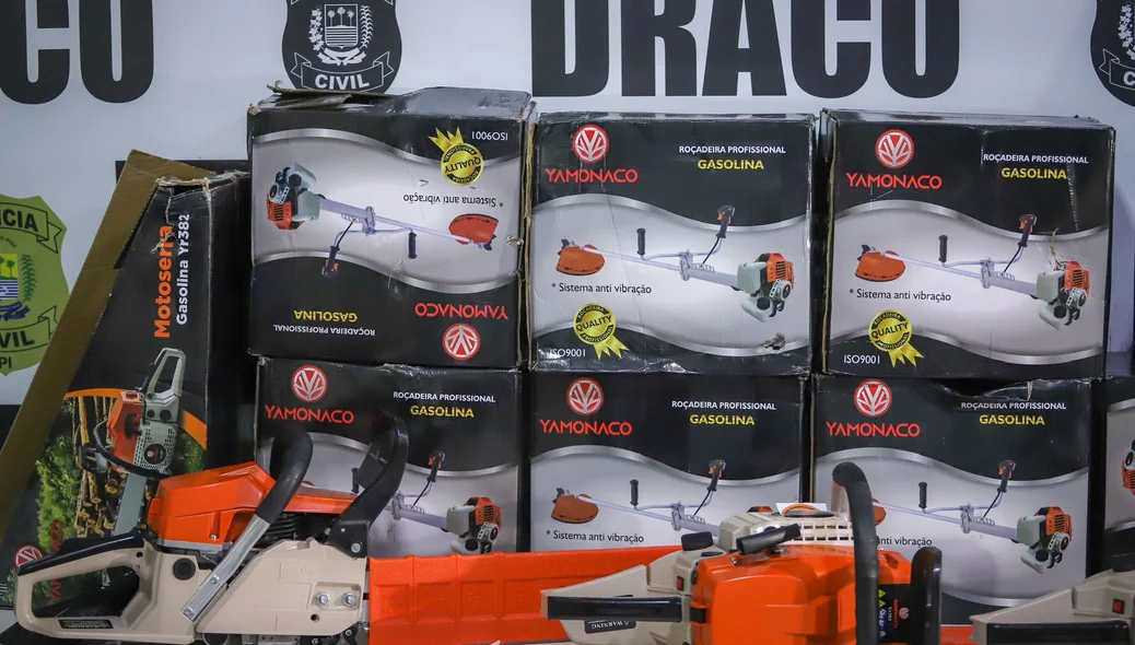 Materiais apreendidos pelo DRACO