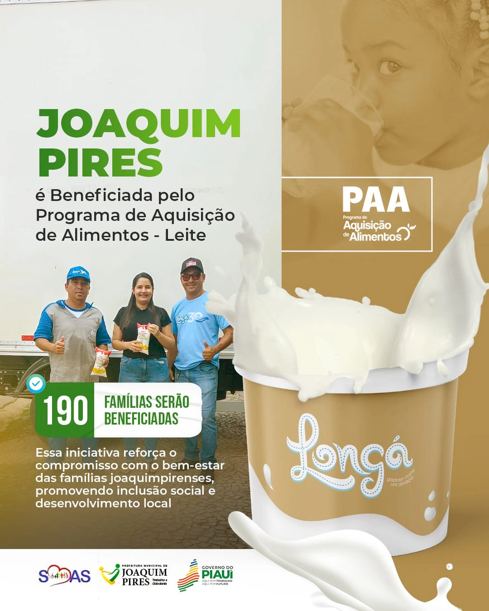 Município de Joaquim Pires é contemplado no Programa de Aquisição de Alimentos