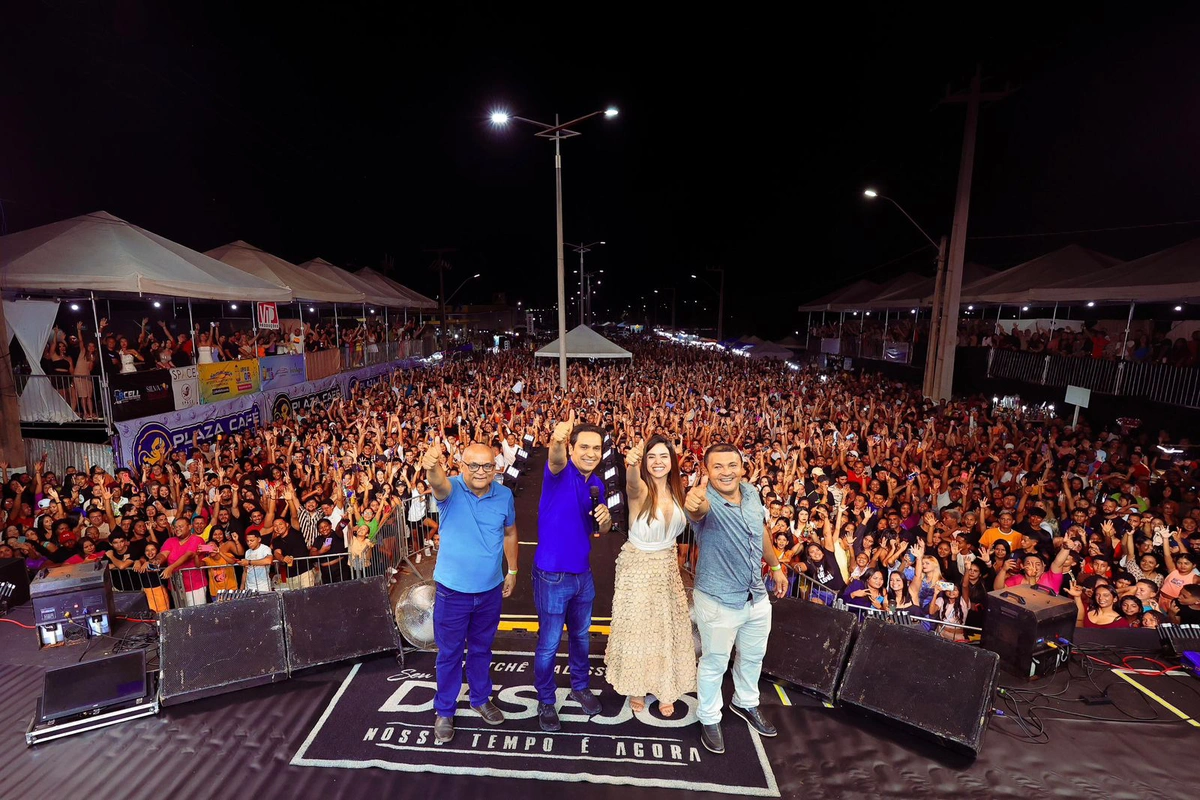 Prefeito Dr. Gilberto Júnior abriu etapa dos shows com bandas nacionais nos festejos de São Sebastião