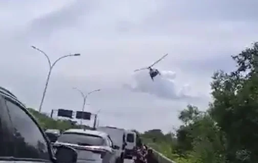 Helicóptero da polícia no Rio de Janeiro