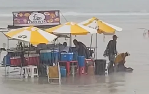 Raio caiu em uma praia no interior de São Paulo