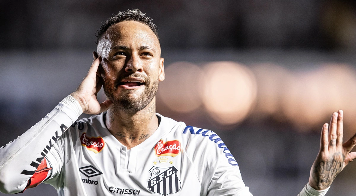 Neymar marcou um gol na vitória do Santos