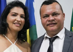 Prefeito de Guaribas, Joercio Andrade, e a esposa, Oselia Correia da Silva