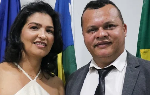 Prefeito de Guaribas, Joercio Andrade, e a esposa, Oselia Correia da Silva