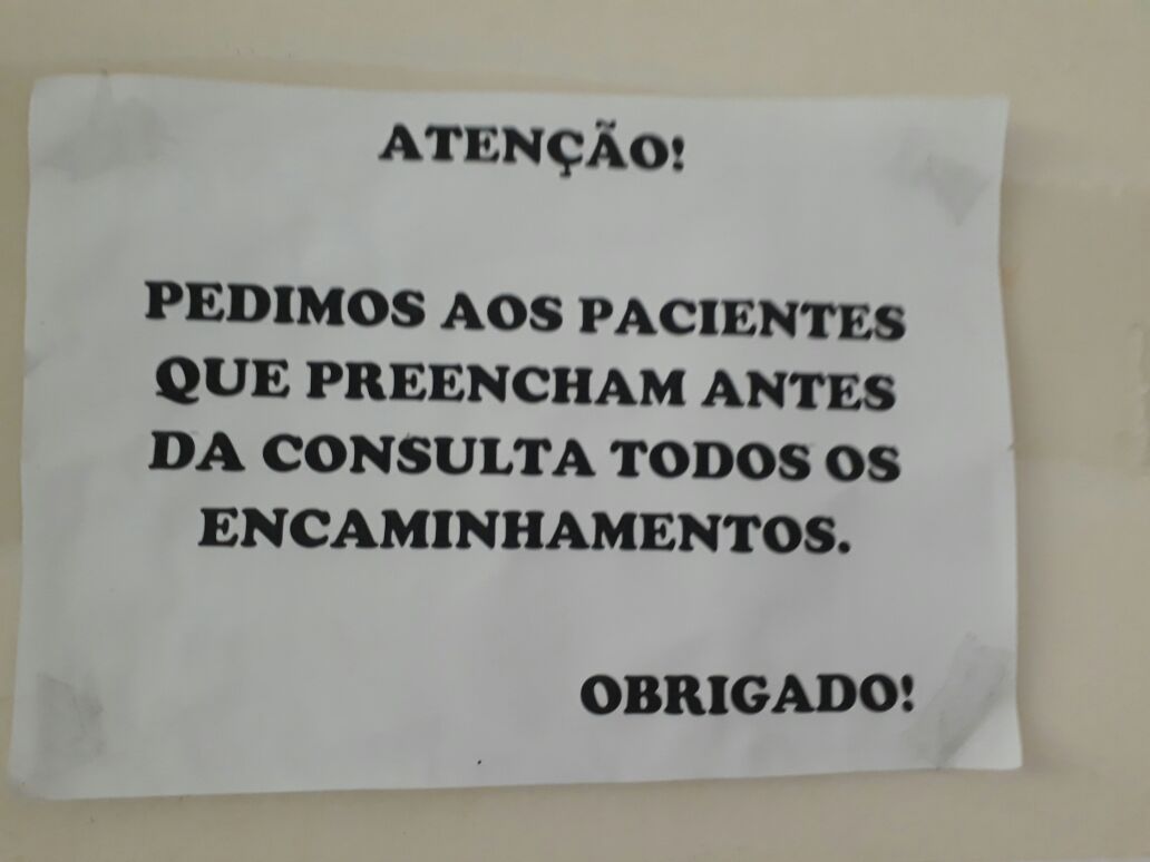 Cartaz no Ambulatório Azul do HGV